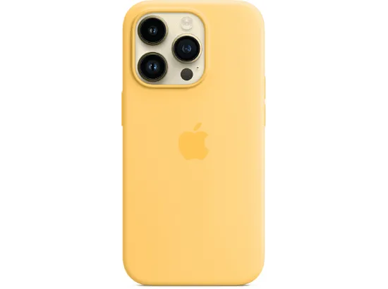 APPLE iPhone 14 Pro  Silikon Telefon Kılıfı Sıcak Sarı resmi